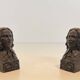 Pair of Cast Iron Andirons in the Likeness of Beethoven. France. Circa 1900.