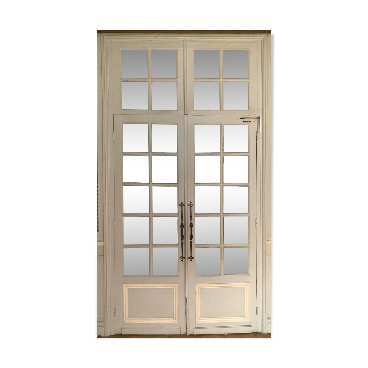 Double separation doors with transom and beveled glass 20th century