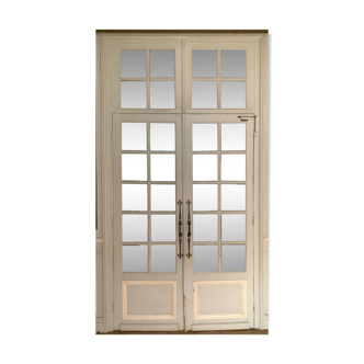 Double separation doors with transom and beveled glass 20th century