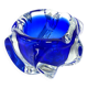 Cendrier en verre cobalt d'art libre de Chřibská Sklarna, Tchécoslovaquie, années 1970.