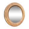 Miroir rond en bois brut 70′