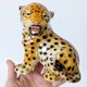 Porcelain leopard statuette, Ronzan, Italy, 1950s