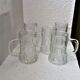 Set of 5 liquor glasses, shooter glass, molded pressed, choppe shape,