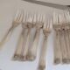 12 silver-plated cake forks. Art Deco. In box.