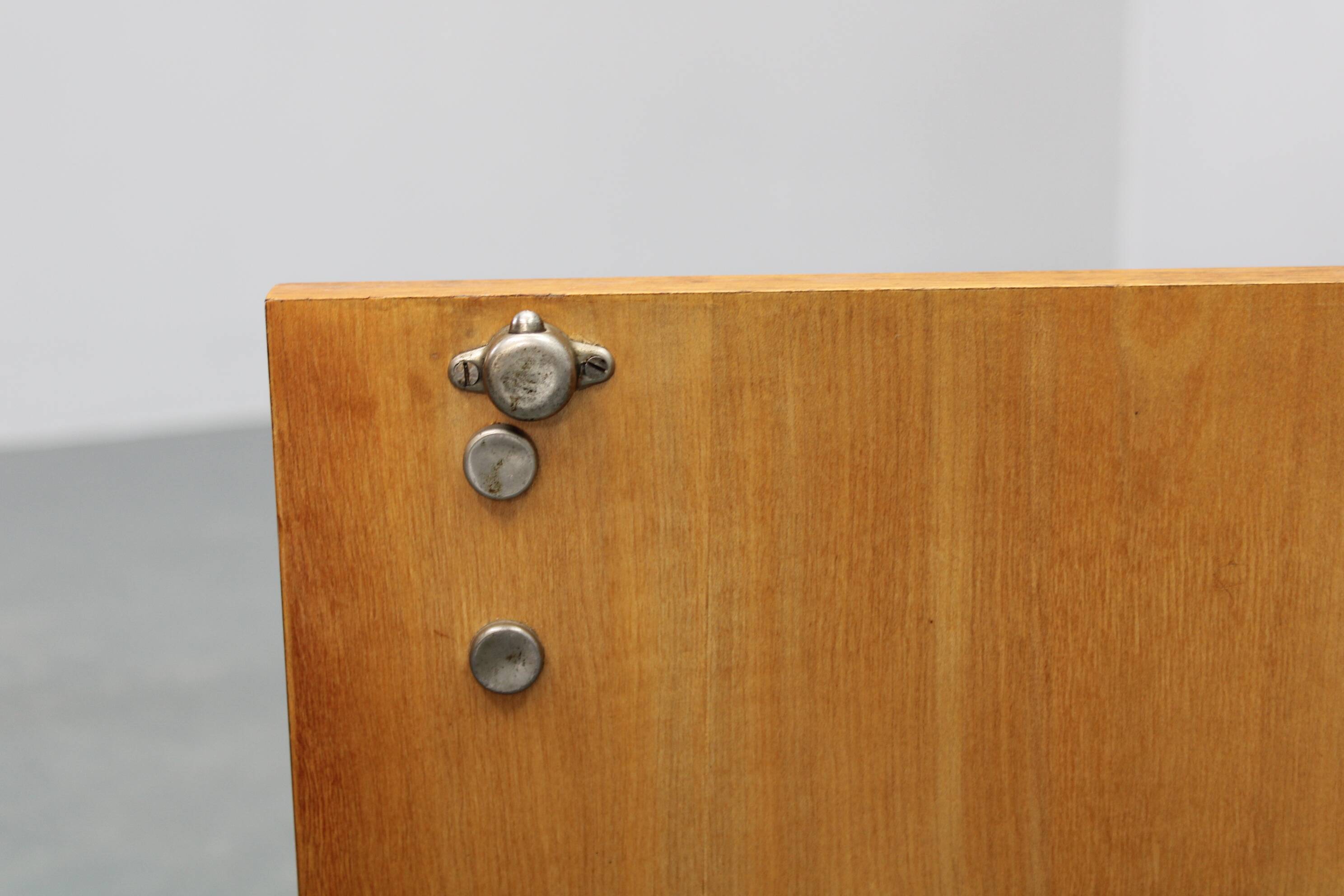 Restored Bauhaus chrome and walnut nightstand, Czechoslovakia 1940s