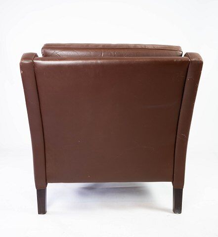 Danish armchair brown leather 60s