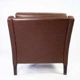 Danish armchair brown leather 60s