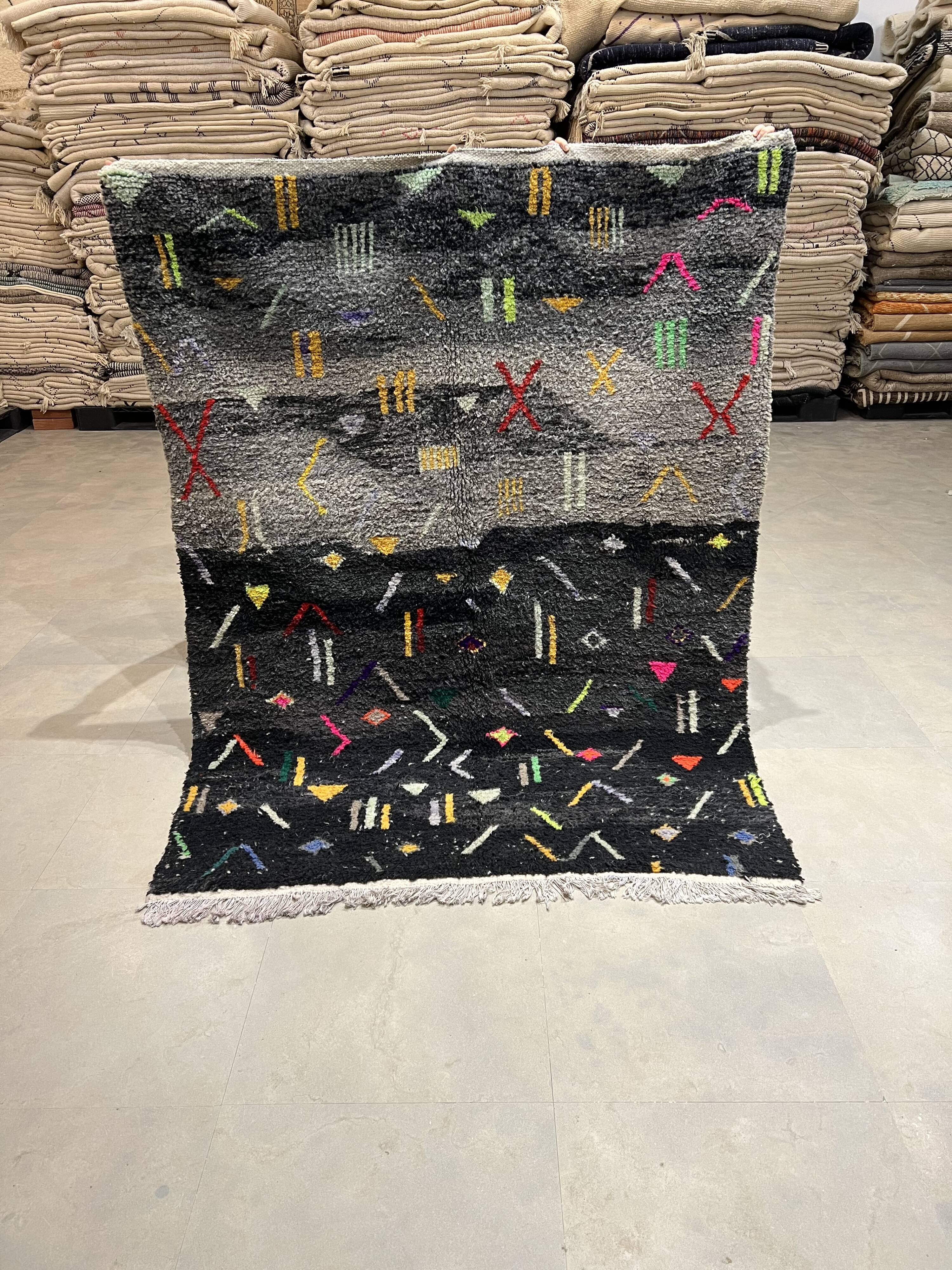 Black Berber carpet156x204cm