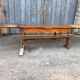 Antique farmhouse table in solid cherry wood with its 2 benches