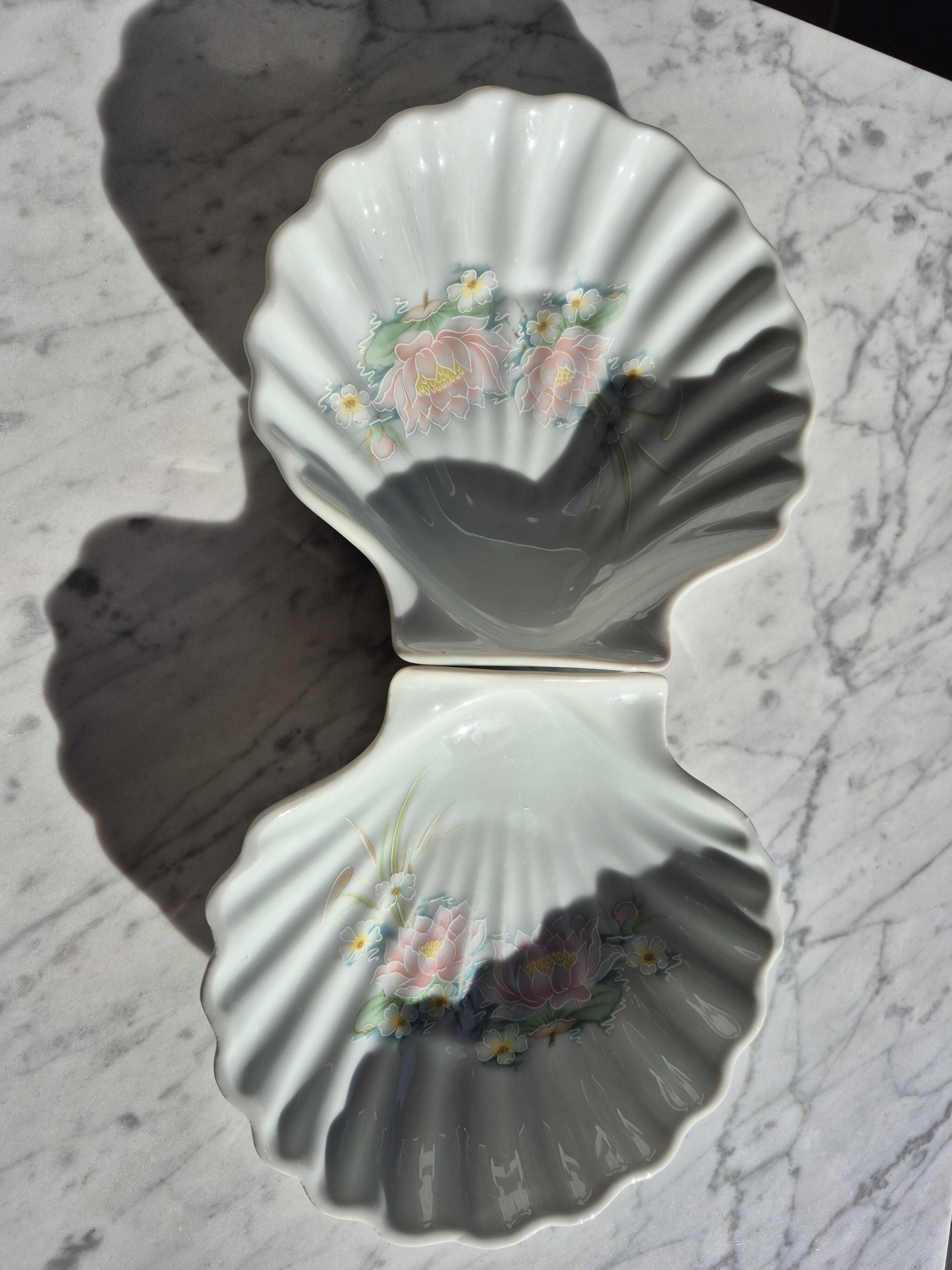 Paire de coquilles Saint-Jacques en porcelaine solognote – Coupelles