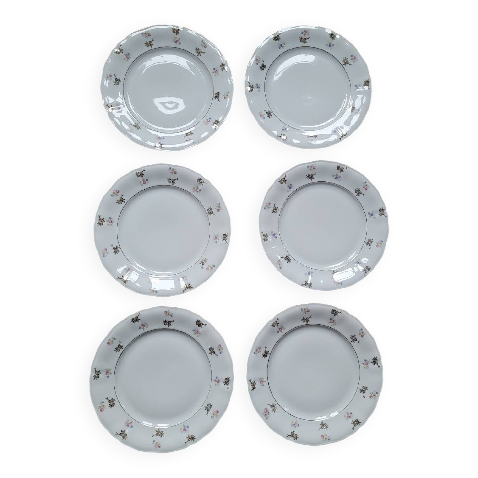 6 antique dessert plates from Bavaria