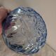 Cut blue glass bowl, silver-plated rim – 1950s-1970s