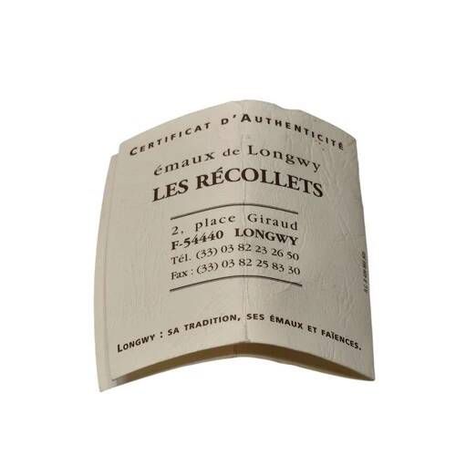 Covered box in floral enamel Longwy Prunelle FAI 10 Les Récollets Art from 2005
