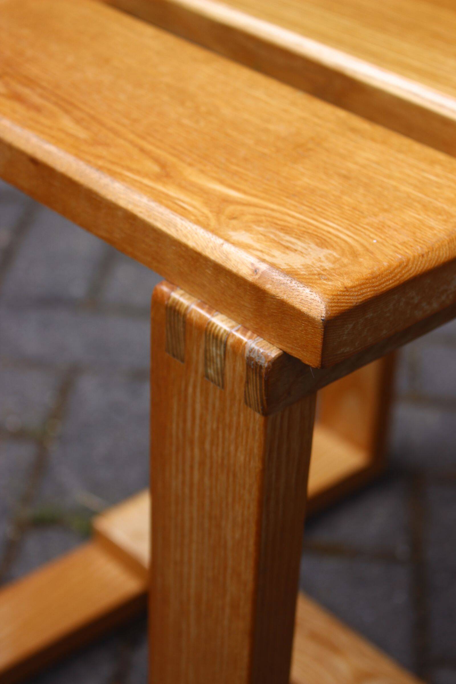 Vintage solid wood stool, modernist design 1970s
