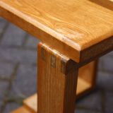 Vintage solid wood stool, modernist design 1970s