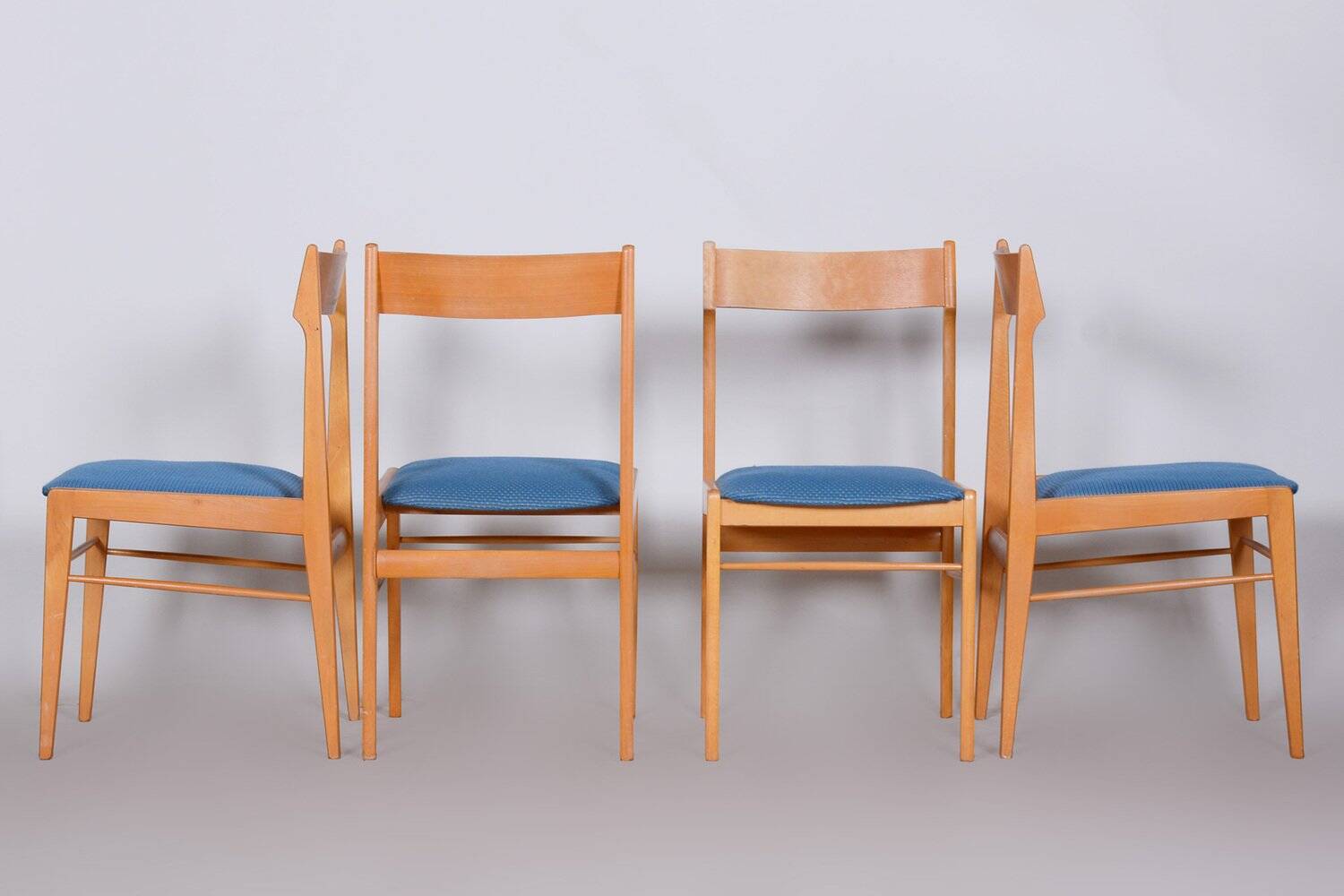 Chaises de salle à manger en hêtre de milieu de siècle attribuées à Dyha Brno, années 1950, ensemble de 4