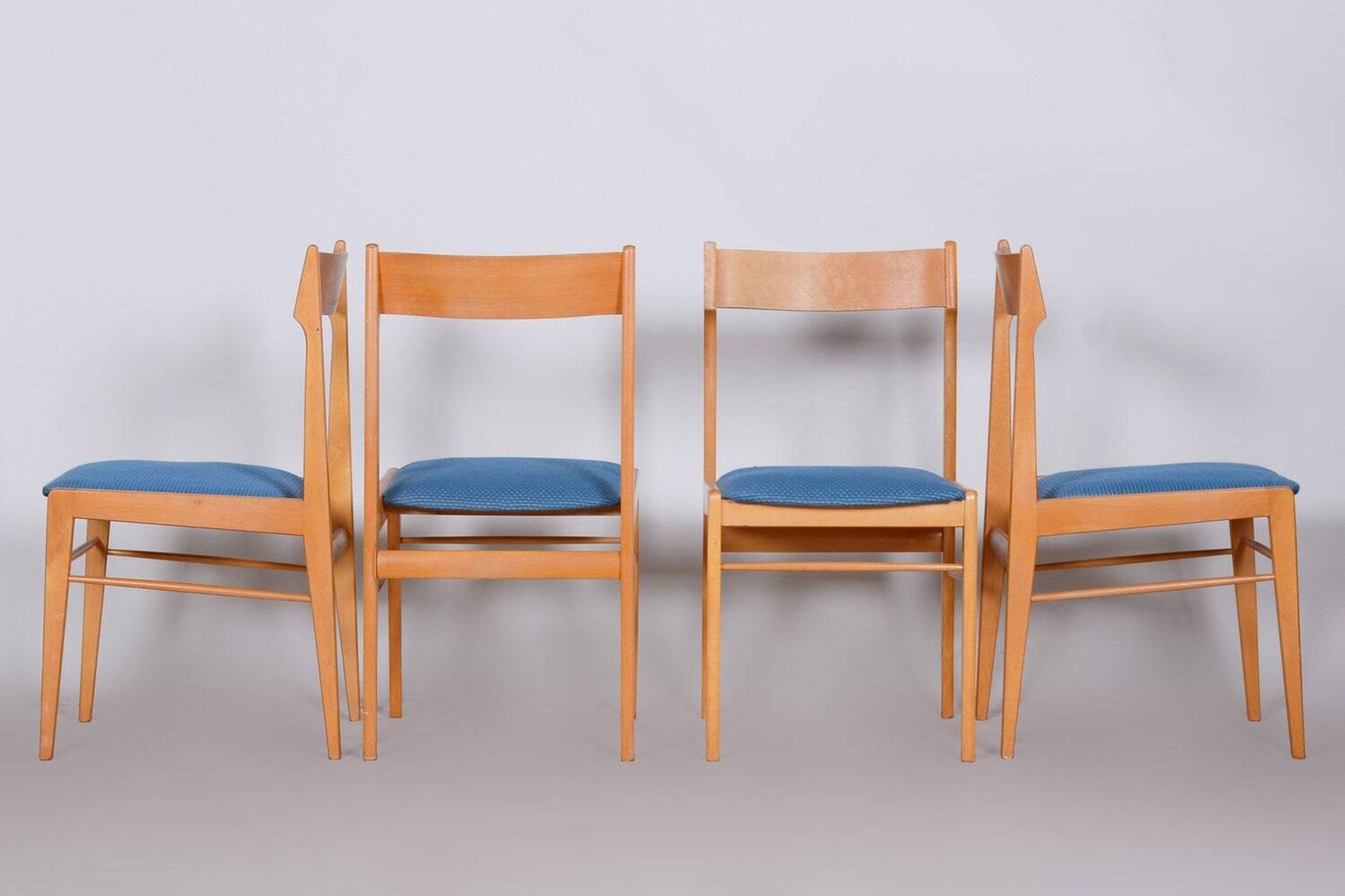 Mid-Century Beech Dining Chairs attributed to Dyha Brno, 1950s, Set of 4