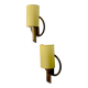 Pair of mid-century rattan wall sconces, Italy, 1960s