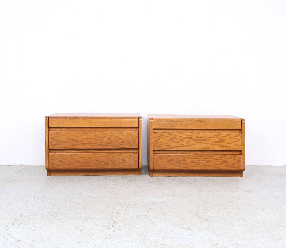Set of vintage oak bedside tables from Moser, Germany, 1970s