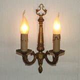 Large Vintage French Bronze Baroque Style Bronze Double Wall Light 5413
