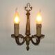 Large Vintage French Bronze Baroque Style Bronze Double Wall Light 5413