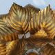 Sconce metal golden leaves 70s
