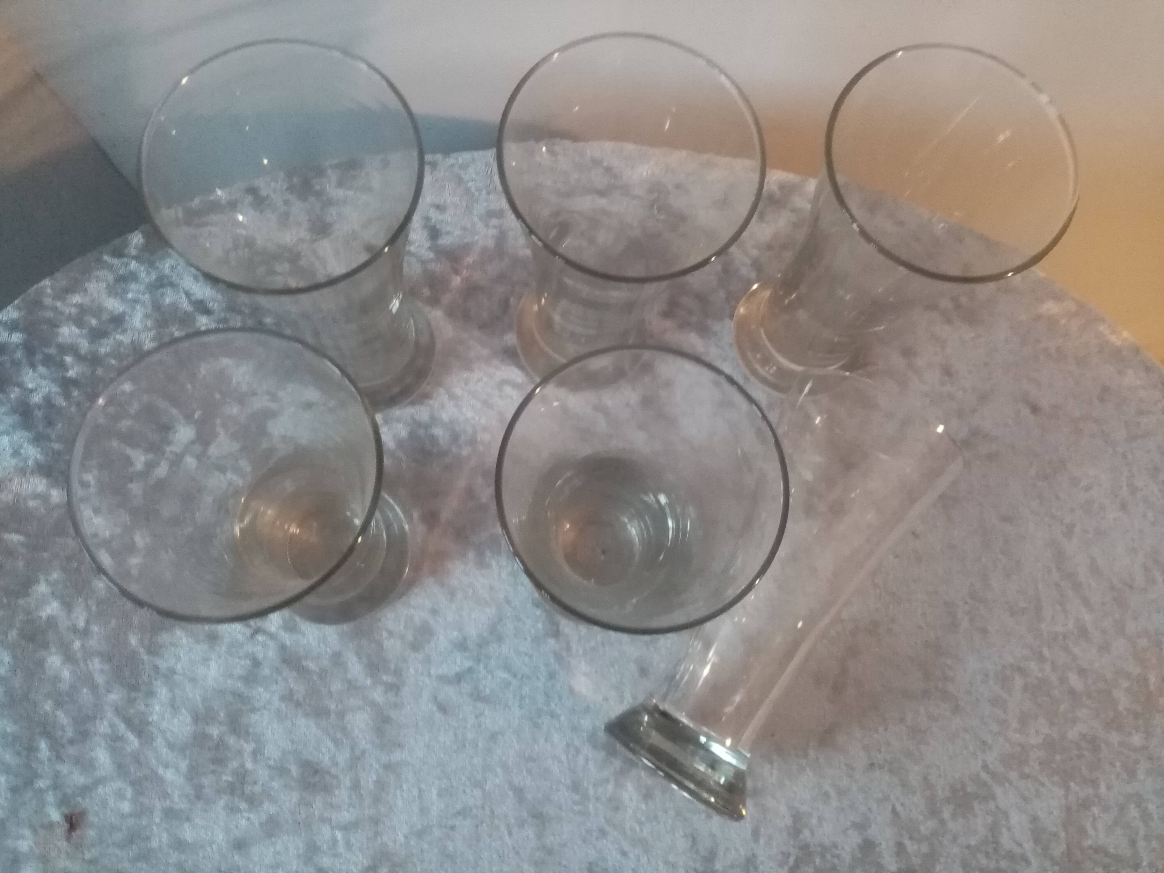 Set of 6 old mouth-blown bistro pastis glasses