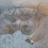 Serie de 6 ancien verres a pastis de bistrot souffle bouche