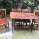 Set table and 4 bamboo chairs