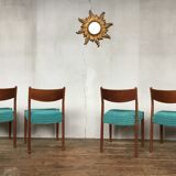 Scandinavian 4 series in teak and psychedelic fabric 1950