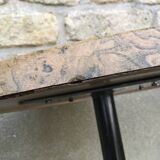 Bistro table with steel base from the 70s/80s