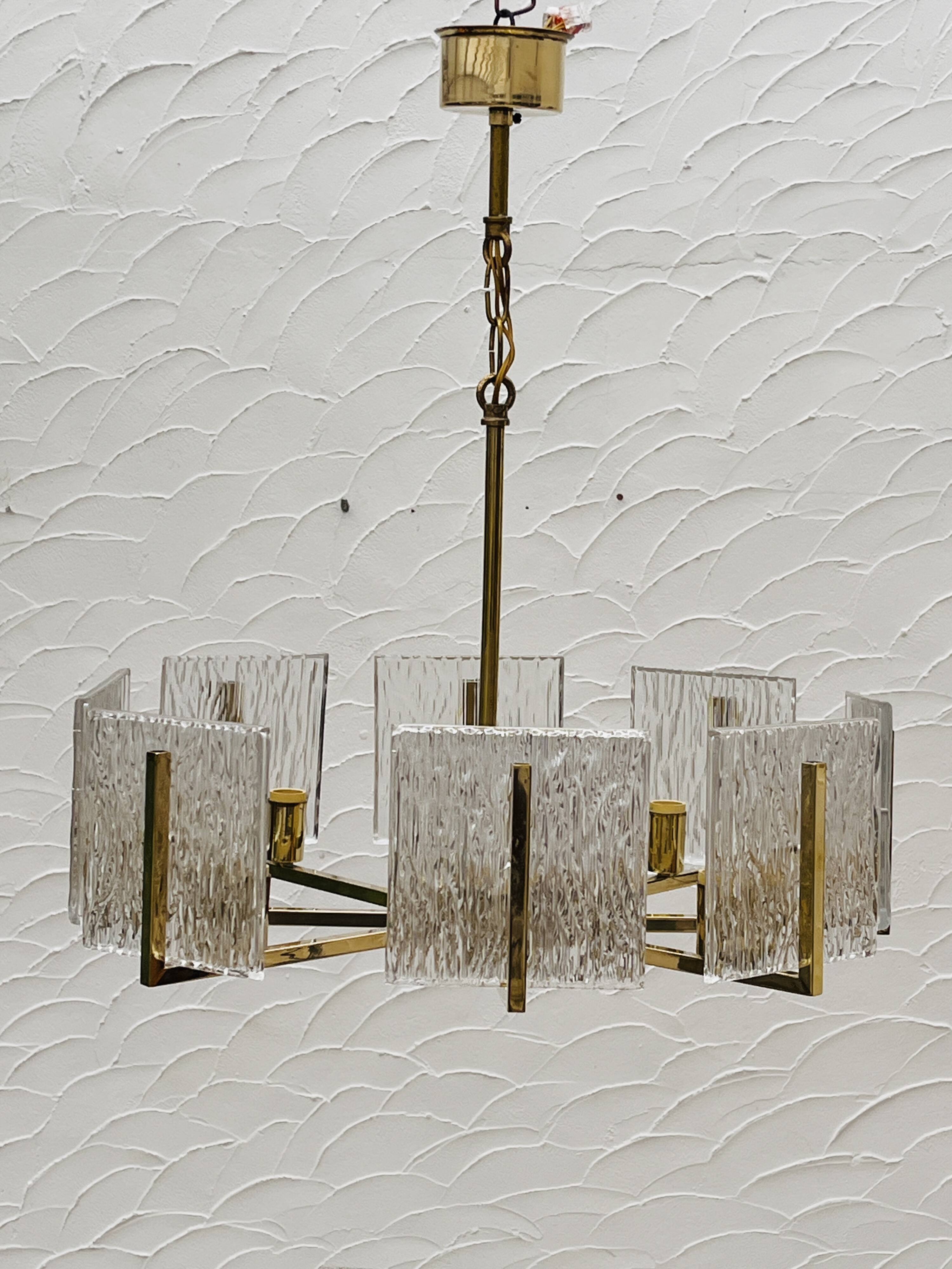 Lustre vintage en laiton Iceberg