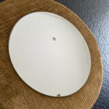 Vintage wall mirror round shape brown velvet frame 30cm