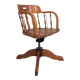 Oak office chair with a spring system and height adjustable, 1930s.