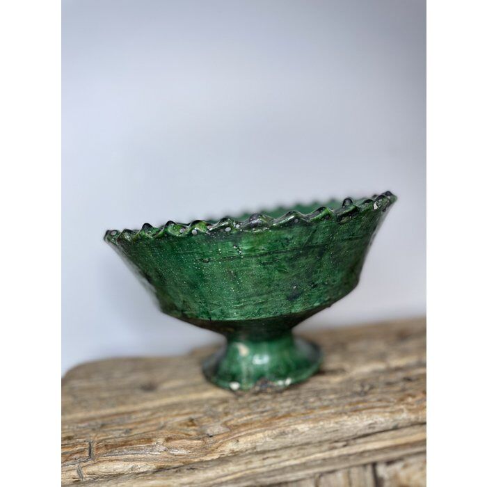 Tamegroute pottery serrated bowl