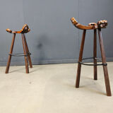 Mid-century brutalist bar stools - set of 8, 1960s