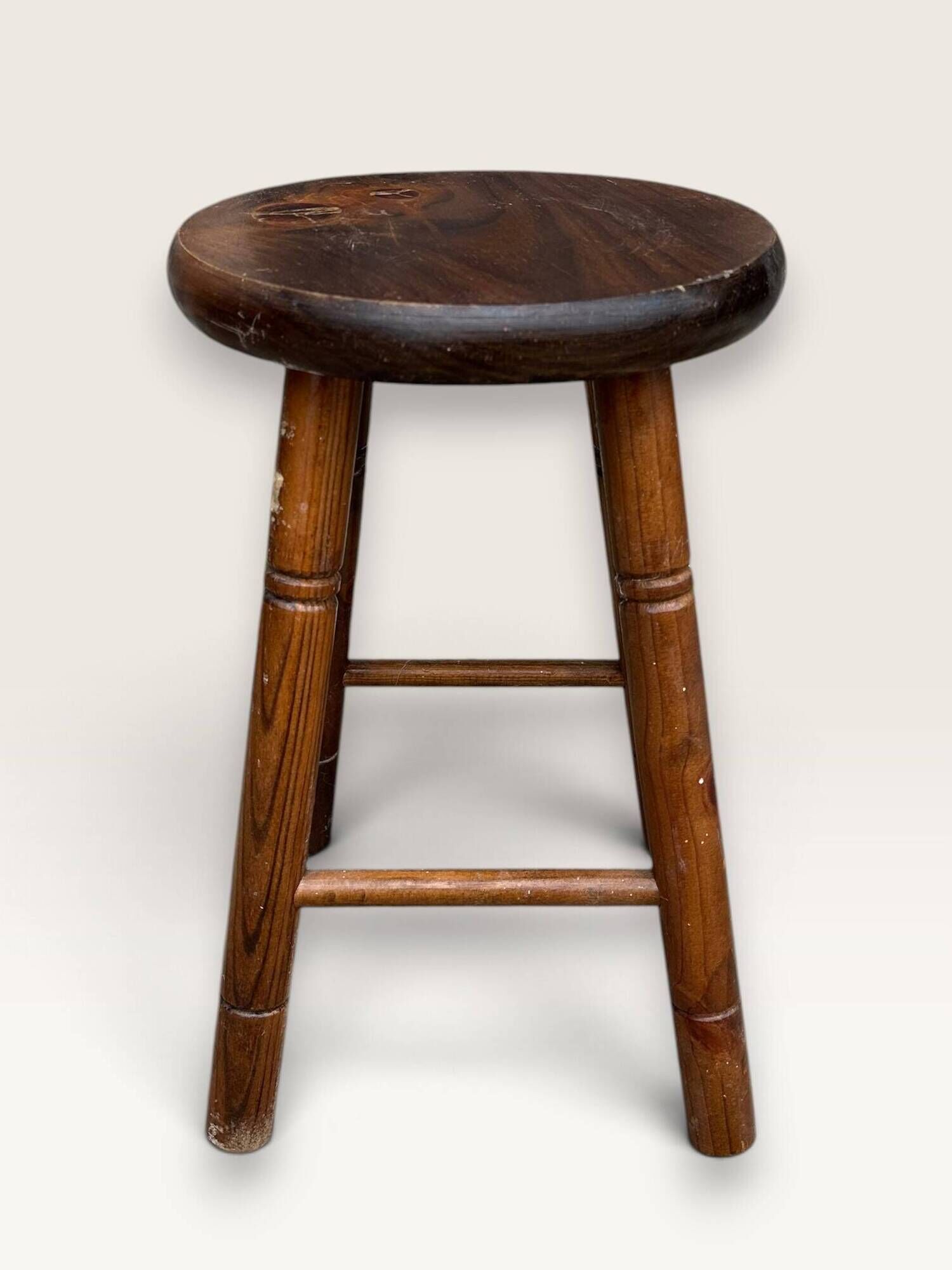 Solid stained pine stool