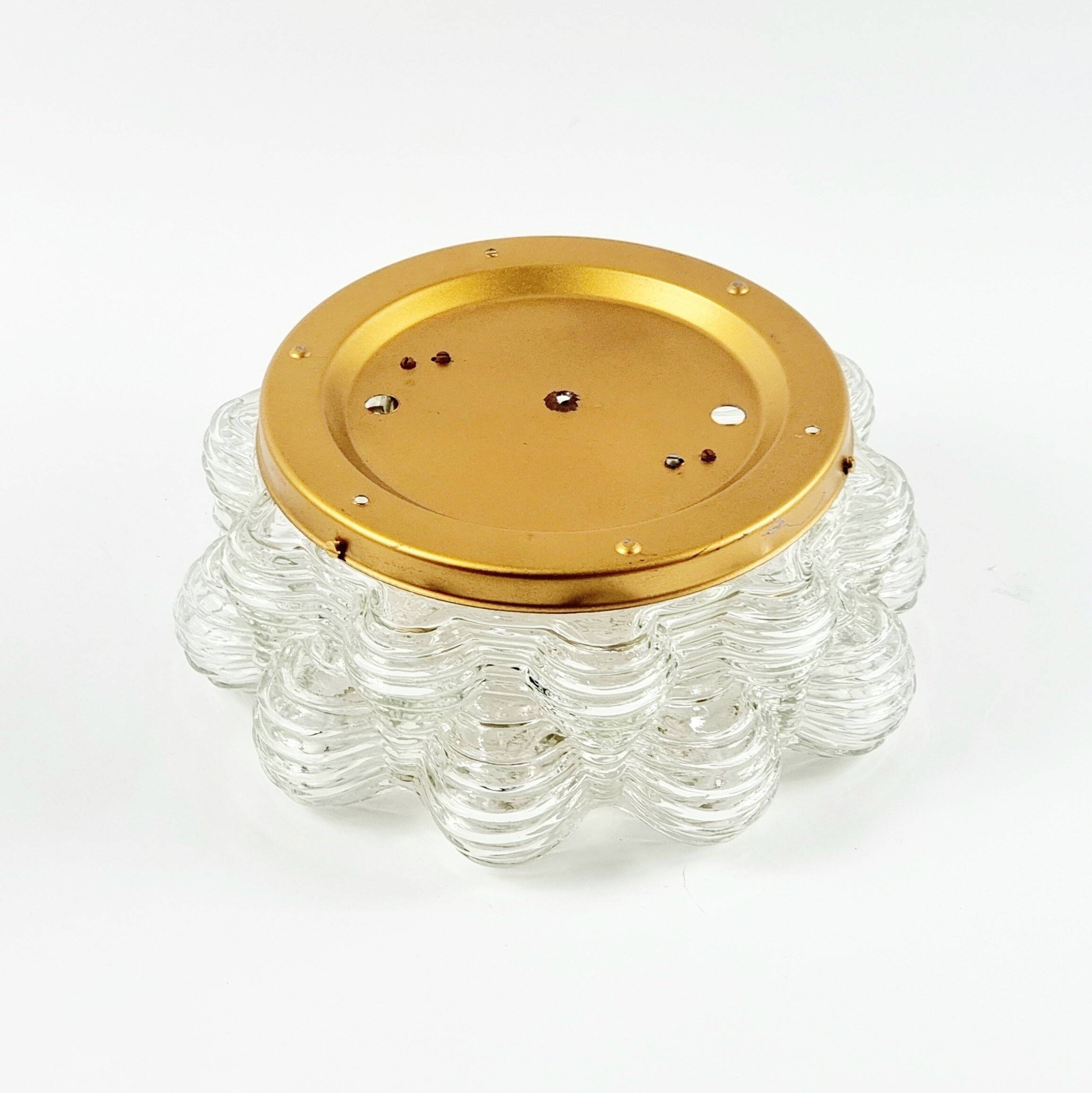 Large Mid Century Bubble Glass Ceiling Light by H.Tynell for Limburg, 1960s