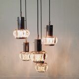 Cascade chandelier - vintage - steel and glass