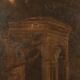 Ancient landscape painting with architecture, oil on canvas, 18th century.