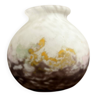 D'après Muller: vase boule en verre marmoréen époque Art Déco vers 1930