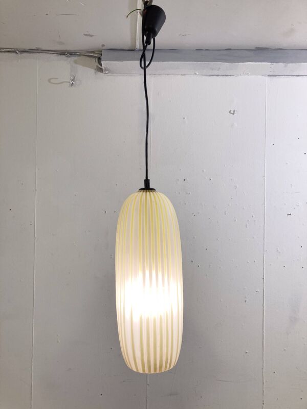 Mid-Century Modern Yellow Glass Suspension, Italy, 1960s