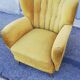 Vintage armchair yellow fabric