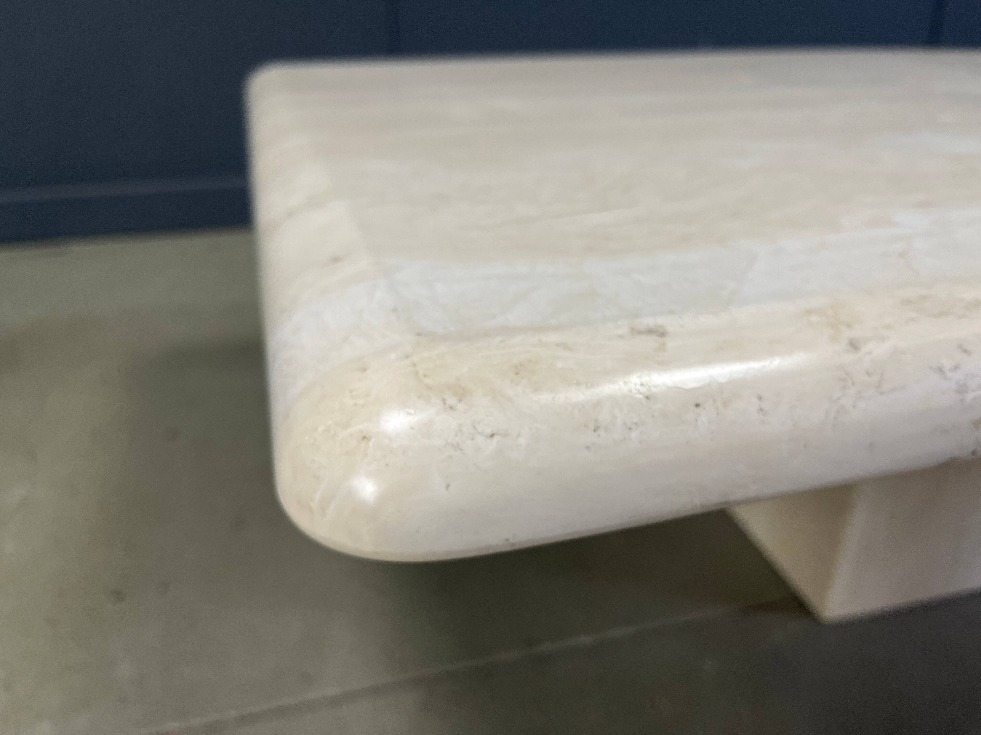 Rectangular travertine coffee table from the 1970s, Italy.