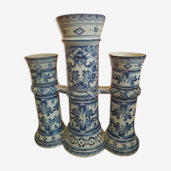 Tubular vase in faience