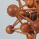 Vintage wooden atomic model, structural, Danish Scandinavian style, mid-century.