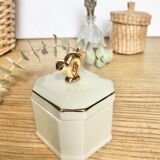 Porcelain jewelry box "golden cat"
