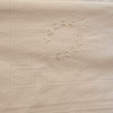 Former embroidered sheet monogram MP embroidery open day row sheets 320 x 200 cm