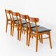 Ensemble de 4 chaises de salle à manger Mosbøl par Findahl (Danemark, années 1960).