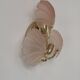 Vintage shell wall light, amber glass and brass, France, 1970.